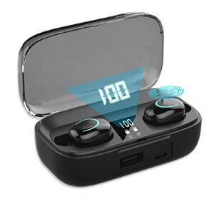 wireless earbuds headphones bluetooth 5.2 ear buds with mic smart noise reduction led display fast charging case touch control bluetooth earphones in ear earbuds wireless earphone, for sport and work