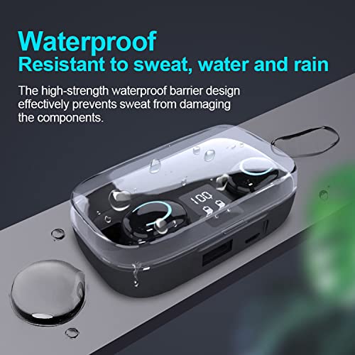 Wireless Earbuds Headphones Bluetooth 5.2 Ear buds with Mic Smart Noise Reduction LED Display Fast Charging Case Touch Control Bluetooth Earphones In Ear Earbuds Wireless Earphone, for Sport and Work