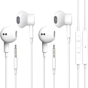 2 Pack with Apple Earbuds/Headphones/Earphones with 3.5mm Wired Earbuds with Microphone & Volume Control【with Apple MFi Certified】 Compatible with iPhone,iPad,iPod,Computer,MP3/4,Android