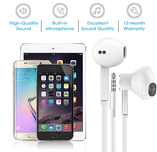 2 Pack with Apple Earbuds/Headphones/Earphones with 3.5mm Wired Earbuds with Microphone & Volume Control【with Apple MFi Certified】 Compatible with iPhone,iPad,iPod,Computer,MP3/4,Android