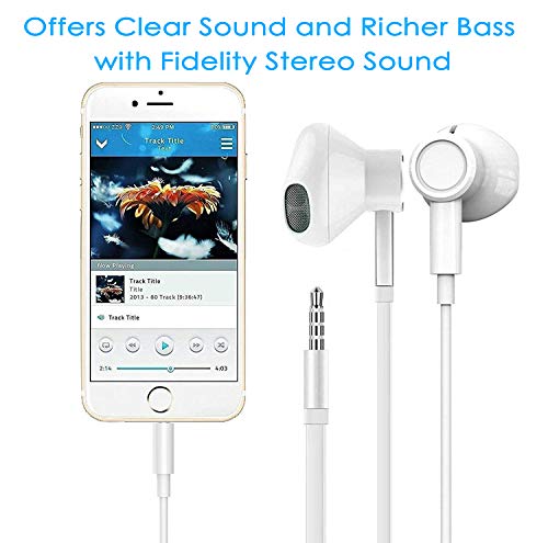 2 Pack with Apple Earbuds/Headphones/Earphones with 3.5mm Wired Earbuds with Microphone & Volume Control【with Apple MFi Certified】 Compatible with iPhone,iPad,iPod,Computer,MP3/4,Android