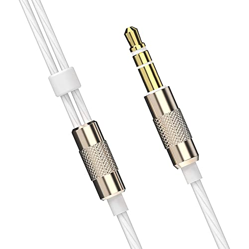 Betron BS10 Earphones Wired in Ear Earbud Headphones Strong Bass Noise Isolating Ear Buds 3.5mm Jack Tangle-Free Cord Compatible with Tablet Laptop iPhone iPad Smartphones (Gold)