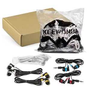 Keewonda Bulk Earbuds Headphones Wholesale Earphones 100 Pack Disposable Ear Buds Bulk Multi Colored Headphones for School Classroom Students