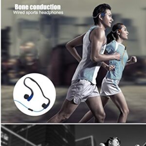 New Bone Conduction Headphones with Microphone Stereo Open-Ear Sport Headphone with Noise Reduction Microphone (Blue)