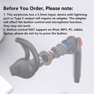Sports Earbuds Wired, in Ear Running Headphones with Microphone, Sweatproof Winged Earphones for Workout Exercise Gym, Braid Heaphones Compatible with Cell Phones Mp3 Tablet Laptop 3.5mm