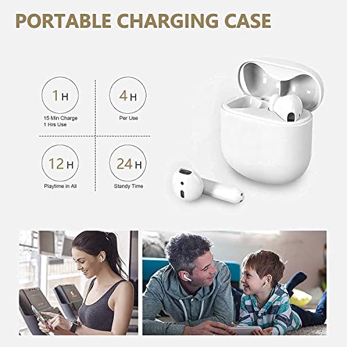 Wireless Earbud Bluetooth 5.0 Headphones Noise Cancelling Air Buds Pods 3D Stereo Ear pods in-Ear Ear Buds with Deep Bass Earphones Sport Headsets for Android/Samsung/Apple iPhone