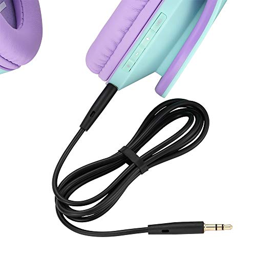 PowerLocus Kids Headphones Over-Ear, Bluetooth Wireless Headphones for Kids,with Microphone, Safe 85DB Volume Limited, Foldable with Carry Case, Audio Cable, Micro SD mode for Online Classes,PC,Phones