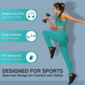 Bone Conduction Headphones, 2023 Upgraded Open-Ear Wireless Bluetooth Sports Headphones with Mic, 10Hr Playtime, Bluetooth 5.2 Wireless Earphones Waterproof for Workout, Running, Biking, Hiking, Gym