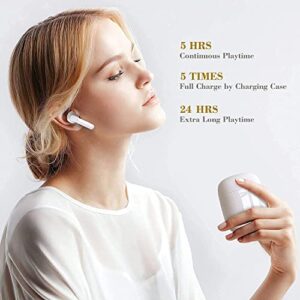 Wireless Earbud Bluetooth 5.0 Headphones Noise Cancelling Air Buds Pods 3D Stereo Ear pods in-Ear Ear Buds with Deep Bass Earphones Sport Headsets for Android/Samsung/Apple iPhone