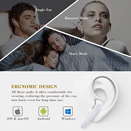 Wireless Earbud Bluetooth 5.0 Headphones Noise Cancelling Air Buds Pods 3D Stereo Ear pods in-Ear Ear Buds with Deep Bass Earphones Sport Headsets for Android/Samsung/Apple iPhone