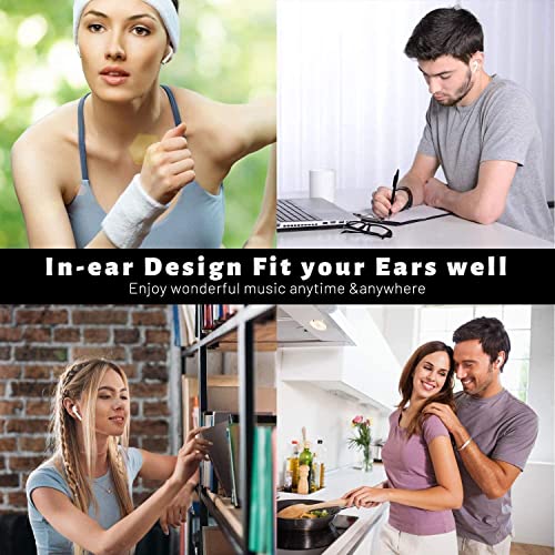 Wireless Earbud, Bluetooth Headphones Noise Cancelling Air Buds Pods 3D Stereo in-Ear Earbuds with Microphone IPX7 Waterproof Sport Earphones Stereo Sound Headset for iPhone/Samsung/Android/airpod