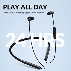 Bluetooth Earbuds TANGMAI N6 Wireless Headphones 24H Playtime Magnetic Earphones with ENC Microphone 10 mm Drivers Deep Bass HiFi Stereo Headset IPX5 Waterproof for Running Hiking Workout Gym Sport