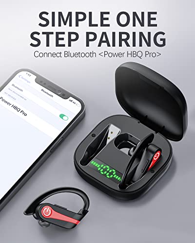 GOSCIEN Ear Buds Wireless Bluetooth Earbuds 50Hrs Playtime Bluetooth 5.1 with Wireless Charging Case IPX7 Waterproof Wireless Bluetooth Earphones with Earhook for Sports