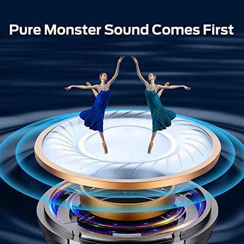 Monster Aria Free Open Ear Headphones, Bluetooth 5.3 Air Conduction Headphone Sports, ENC Clear Talk Headphone with Built-in Mic, 8H Playtime Headset for Running, Cycling, Hiking, Driving