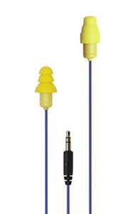 plugfones guardian in-ear earplug earbud hybrid – noise reduction in-ear headphones(blue & yellow)