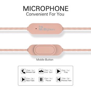 Mijiaer in-Ear Earbuds Wired, Wired Ear Buds with Microphone 3.5mm Jack Earphones Cute Headphones with Storage Case for Women, Girls, Teen Applicable for Small Ear (Rose Gold)