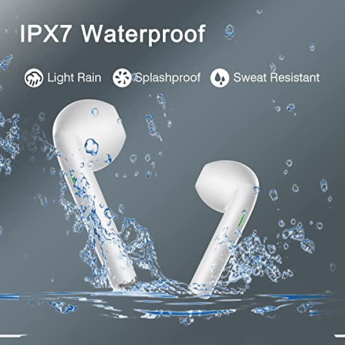 Wireless Earbuds，Bluetooth 5.3 Noise Cancelling Earbuds，Bluetooth Headphones 3D HIFI Stereo Bass， IPX7 Waterproof Sports Touch Control with USB-C Fast Charge Mini Charging Case for Android ios