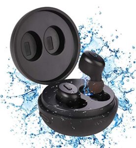 ip68 waterproof swimming earbuds – sport wireless bluetooth 5.0 headphones built-in mic sweatproof stable fit in ear headsets with wireless charging case special for swimming bathing driving sauna