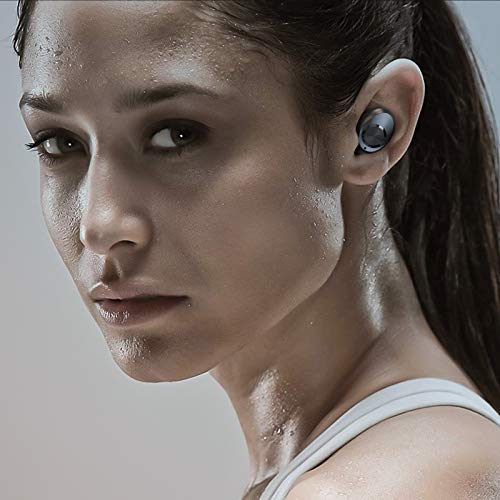 Wireless Bluetooth Earbuds with Mic, WSHDZ T7 Touch Control Waterproof Immersive Bass Stereo Long Battery Headphones, Portable Charging Case with LED Display, Headset for Sports, Android, Phone Black