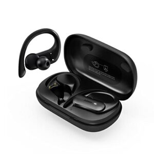 audiovance sp301 true wireless earbuds bluetooth 5.2 earphones, over ear headphones with mic and earhooks for women men workout running sports gym, 24h battery waterproof ear buds for iphone android.