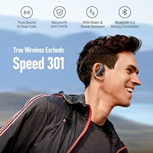 Audiovance SP301 True Wireless Earbuds Bluetooth 5.2 Earphones, Over Ear Headphones with Mic and Earhooks for Women Men Workout Running Sports Gym, 24H Battery Waterproof Ear Buds for iPhone Android.