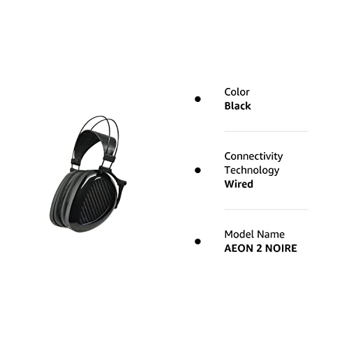 Dan Clark Audio AEON 2 Noire Planar Closed Back Portable Audiophile Headphones with 2m Dummer 3.5mm/1/4-inch Cable (Black)