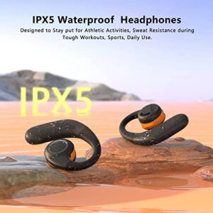 Koobesthy Open Ear Headphones, Bluetooth 5.2 Wireless Earbuds with Ear Hooks, IPX5 Waterproof 100H Playtime Workout Earphones, Dual 16.2mm Dynamic Drivers Touch Control Sport Headphones