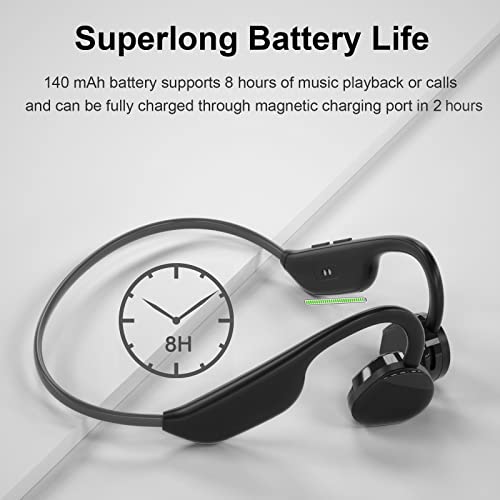 RR SPORTS Open Ear Air Conduction Headphones, Bluetooth 5.3 Wireless Earphones with Noise Cancelling Mic, IPX6 Waterproof Sport Headset for Running, Cycling, Hiking, Driving (Black)