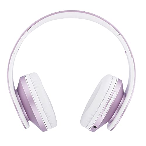 PowerLocus Bluetooth Headphones Over Ear, Wireless Headphones with Microphone, Foldable Headphone, Soft Memory Foam Earmuffs & Lightweight, Micro SD/TF,FM Radio for iPhone/Android/Tablet/PC/TV(Purple)