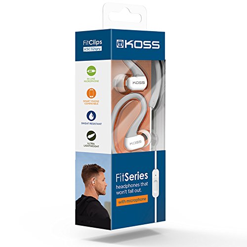 Koss KSC32i GRY Sport Clip Headphones, Grey