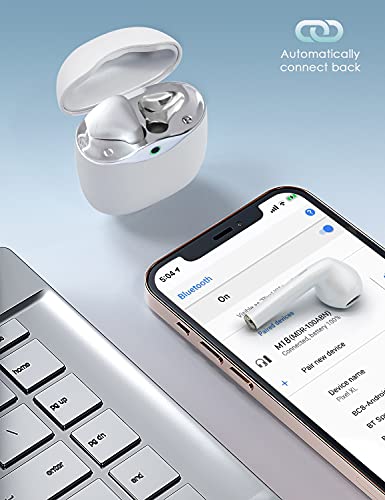 Bluetooth Headphones True Wireless Earbuds 48Hrs Playtime with Wireless Charging Case LED Power Display Wireless & Type-C Charging Waterproof in-Ear TWS Earphones for Phone Computer Laptop Sports