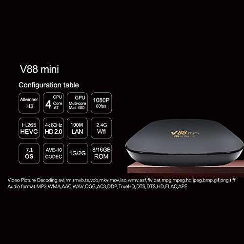 Ranen 1 Set TV Box Mini Smart TV Box Android 12 Allwinner H3 Core 2.4G WiFi 8K Set Top Box 8GB+128GB Media Player US Plug