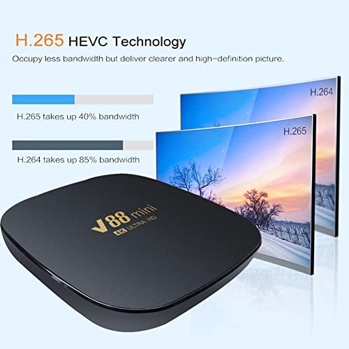 Ranen 1 Set TV Box Mini Smart TV Box Android 12 Allwinner H3 Core 2.4G WiFi 8K Set Top Box 8GB+128GB Media Player US Plug