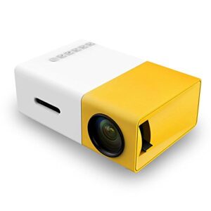 portable yg300 mini led projector a1 led lcd mini video projector – intenational version white/yellow
