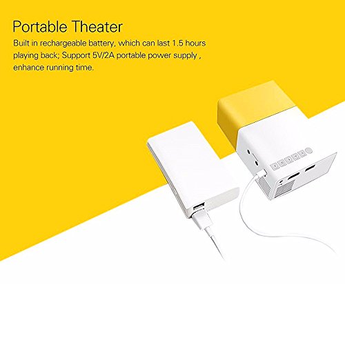 Portable YG300 Mini LED Projector A1 LED LCD Mini Video Projector - Intenational version White/yellow