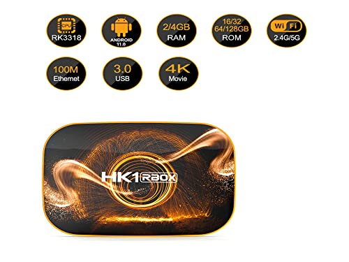 Ebid Dealz Replacement for HK1 R1 Pro Android 11.0 Quad Core 4GB RAM 128GB ROM 4K Smart 5G WiFi Media Streamer TV Box Black