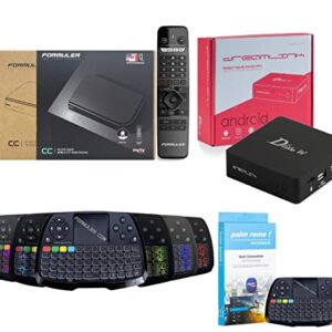 Formuler CC 4K Hybrid UHD + ATSC & OTT Media Receiver 2GB Ram 16GB Memory + Bonus Dreamlink Dlite W Android Box + Bonus Formuler 7 Color Backlit Wireless Mini Keyboard.