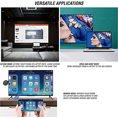 Volkano HDMI Wireless Display Adaptor Dongle 1080P HD, Receiver Supports MiraCast Airplay DLNA Transmission , Screen Drag & Drop Cast Mirroring Laptop Phone to Smart Phone TV Monitor - AllCast Series