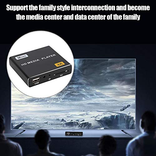 HDMI Media Player,4K 1080P Full HD Digital Media Player Support HDMI/AV Output,Play Video and Photos with USB Drive/SD Cards/External Devices For Android(US Plug)