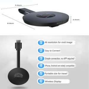 4K Wireless HDMI Display Dongle Adapter, Video Mirroring Dongle from Laptop, PC, Smartphone to TV/Projector /Monitor, WiFi Display Dongle Cast to TV