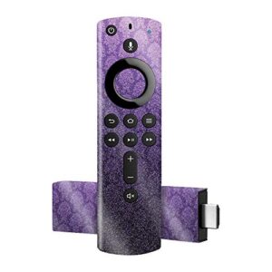 mightyskins glossy glitter skin for amazon fire tv stick 4k – antique purple | protective, durable high-gloss glitter finish | easy to apply, remove, and change styles | made in the usa