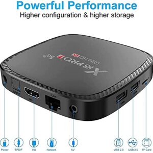 X88 PRO T 5G Android 10.0 TV Box 2GB RAM 16GB ROM Allwinner H313 Quad-Core 64bit with Dual-WiFi 2.4G/5.8 GHz Ultra HD 6K H.265 WiFi Home TV Box