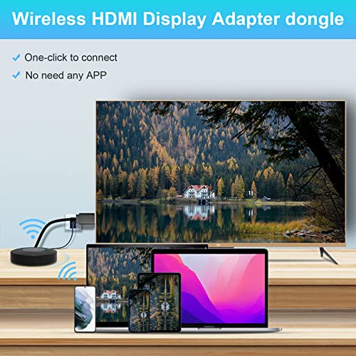 SUNPUPA Wireless HDMI Display Dongle Adapter, Used for Laptop/iPhone Mac iOS Android Casting/Mirroring to TV/Projector /Monitor, NO Setup, NO APP Required, No Delay, Video Mirroring Dongle Receiver