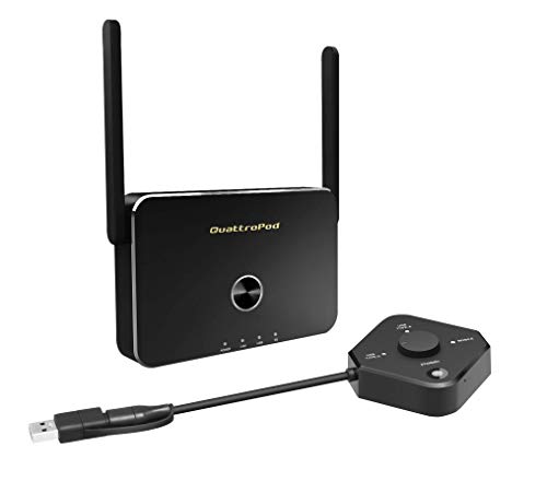 QuattroPod USB | 5G WiFi Wireless Presentation Facility USB A and USB C Transmitter & Receiver for Streaming 4K from Laptop, PC, Smartphone to HDTV/Projector [2022 OTA Update]