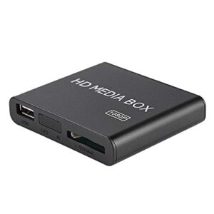 HD Media Player Box 110-240V Full HD Mini Box Media Player 1080P Media Player Box Support USB MMC RMVB MP3 AVI MKV.(Black)
