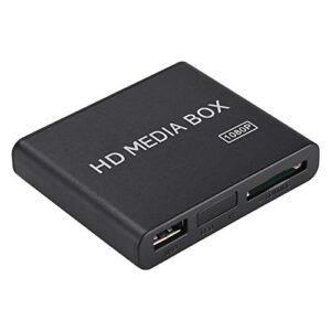 HD Media Player Box 110-240V Full HD Mini Box Media Player 1080P Media Player Box Support USB MMC RMVB MP3 AVI MKV.(Black)