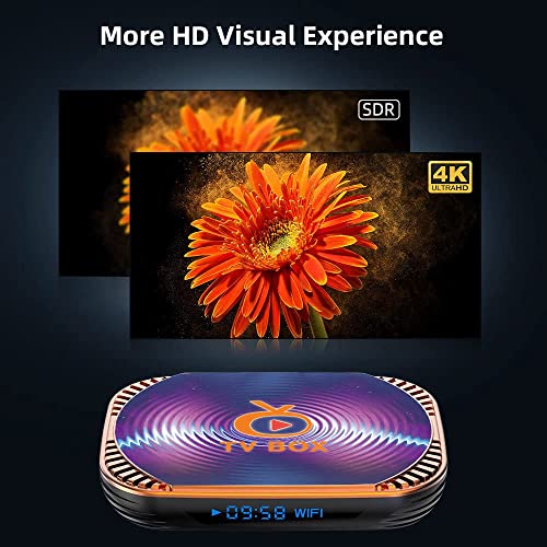 Android 11.0 TV Box 4GB RAM 64GB ROM TV Box MXIII X4 Amlogic S905X4 64-bit Quad Core with Dual Wi-Fi 2.4G/5.0G, BT 4.0/ 3D Ultra HD 8K/ H.265/ 1000M LAN/ USB 3.0 Smart TV Box