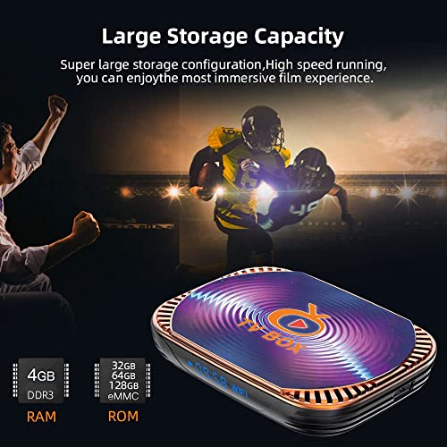 Android 11.0 TV Box 4GB RAM 64GB ROM TV Box MXIII X4 Amlogic S905X4 64-bit Quad Core with Dual Wi-Fi 2.4G/5.0G, BT 4.0/ 3D Ultra HD 8K/ H.265/ 1000M LAN/ USB 3.0 Smart TV Box