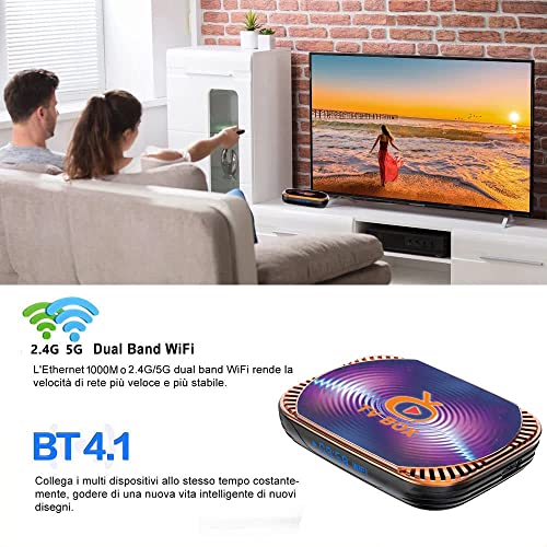 Android 11.0 TV Box 4GB RAM 64GB ROM TV Box MXIII X4 Amlogic S905X4 64-bit Quad Core with Dual Wi-Fi 2.4G/5.0G, BT 4.0/ 3D Ultra HD 8K/ H.265/ 1000M LAN/ USB 3.0 Smart TV Box