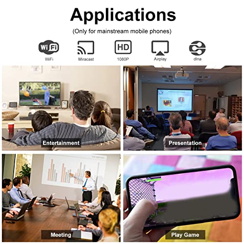 Acogedor 1080P Wireless HDMI Display Adapter, for iOS Android Phone/PC Mirroring to HDTV/Projector/Monitor, 2.4G WiFi Adapter Mirroring Screen Adapter
